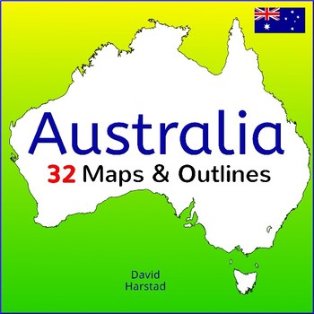 Preview of Australia: 32 Australia Maps & Outlines