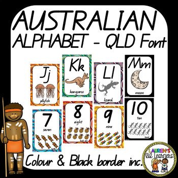 Preview of Australia Aboriginal Alphabet and Number Display Posters, QLD Font