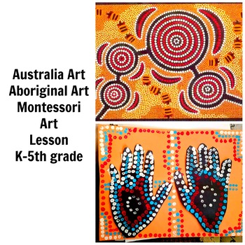 Preview of Australia Aboriginal Art Lesson Montessori Grade K-5 Painting Lesson Common Core