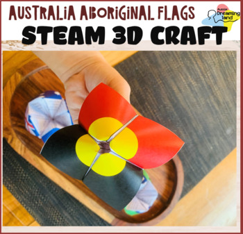 Preview of Australia Aboriginal Flags STEM Craft activity for kids | Flag ORIGAMI