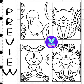 Australia Animals Coloring Pages & Writing Paper Activities ELA No PREP