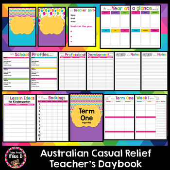 Preview of Australia Casual Relief Teacher Planner Editable