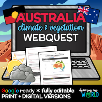 Preview of Australia Climate & Vegetation Webquest Lesson