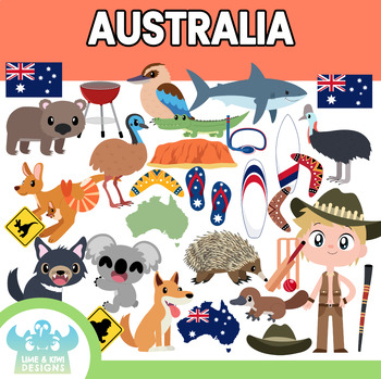 Preview of Australia Clipart (Lime and Kiwi Designs)