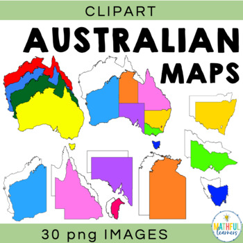 Preview of Australia Map Clipart - Australian State, Territory and Country Maps