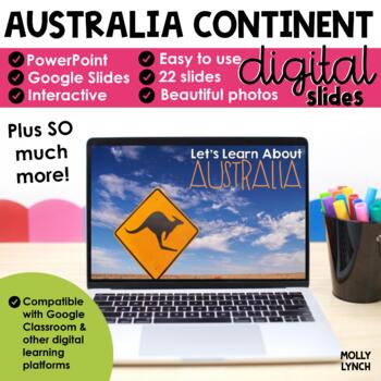 Preview of Australia Continent Study through PowerPoint Google Slides Seesaw