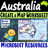 Australia Create a Map Worksheet | Absolute & Relative Loc