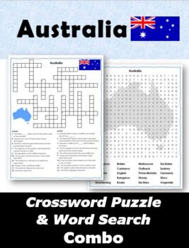 Preview of Australia Crossword Puzzle & Word Search Combo