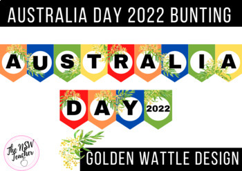 Preview of Australia Day 2022 Bunting Golden Wattle design  - Bulletin Board/Display