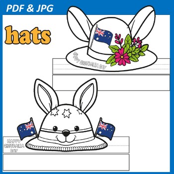 Preview of Australia Day Activities/ kangaroo Animal hat craft /Crowns Printable/ headband