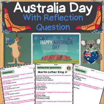 Preview of Australia Day Activities slideshows with reflection questions