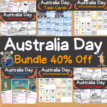 Preview of Australia Day Bundle Activities pack 40% off