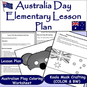 Preview of Australia Day Celebration Elementary Lesson Plan & Activities/January 26th/Craft