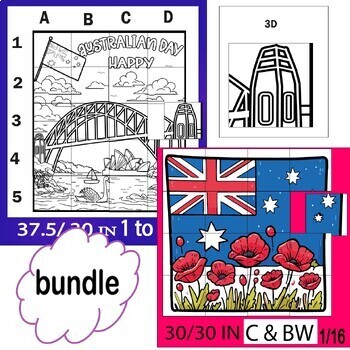 Preview of Australia Day Collaborative Coloring Poster Art/ Bulletin Board Crafts Activitie