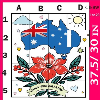 Preview of Happy Australia Day Collaborative/Coloring Poster Art/ Bulletin Board Activities