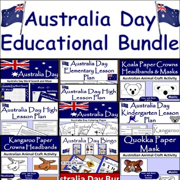 Preview of Australia Day Educational Bundle: Lesson Plans, Activities for All Grades!