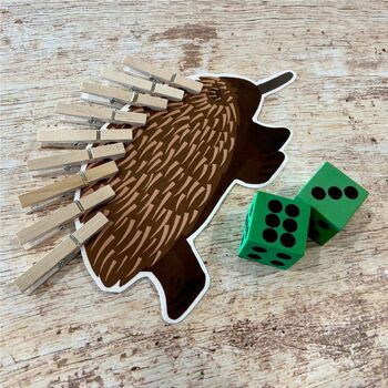 Preview of Australia ECHIDNA Counting Clothespins Numbers Preschool Activity