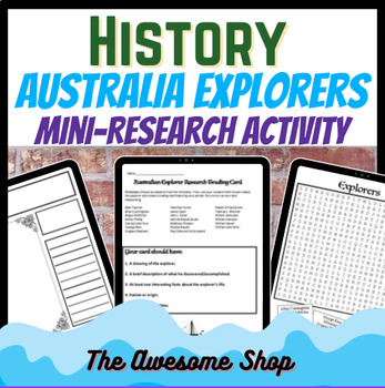 Preview of Australia *Explorers* Create a Trading Card & Bonus Activity