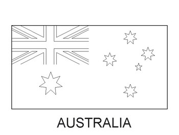 Preview of Australia Flag Printable , Australia Flag Coloring Sheet