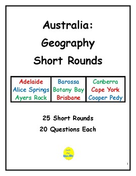 Preview of Australia Geography Short Rounds