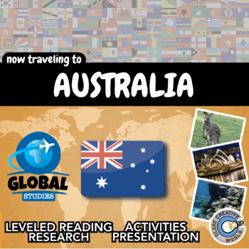 Preview of Australia - Global Studies - Leveled Reading, Activities, Slides & Digital INB