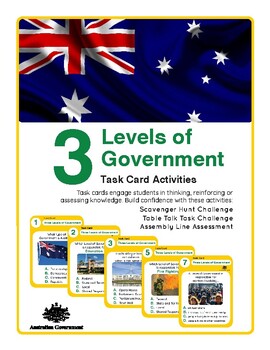 Preview of Australia Government - 3 Levels of Government Task Card Activities