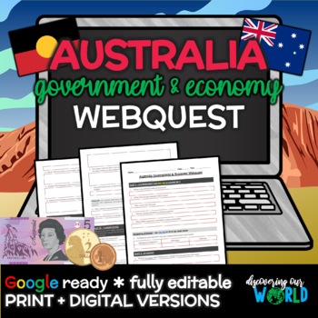 Preview of Australia Government & Economy Webquest Lesson