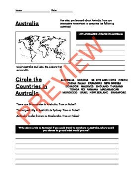 Preview of Australia Handout