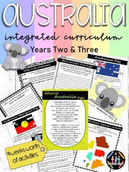 Preview of Australia Integrated Unit Printable - No Prep - 3rd & 4th Grade