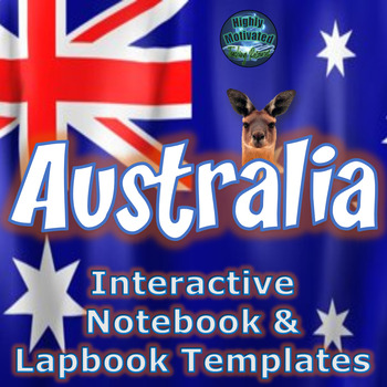 Preview of Australia Interactive Notebook Activities with ELA Informational Text Test Prep