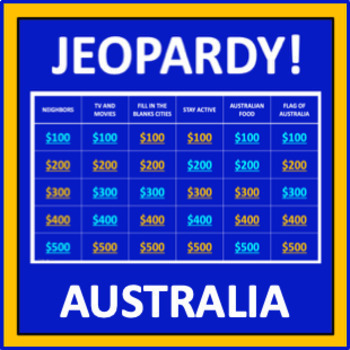 Preview of Australia Jeopardy - an interactive social studies game