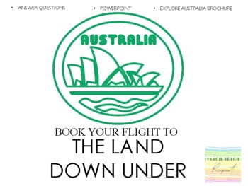 Preview of ALL ABOUT AUSTRALIA: PPT PRESENTATION, QUESTIONS, MAP & BROCHURE