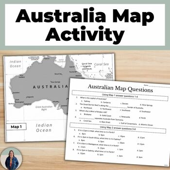 Preview of Australia Map Activity for Geography and Map Skills