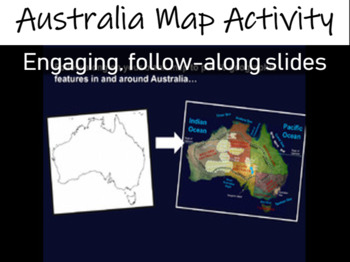 Preview of Australia Map Activity- fun, engaging, follow-along 33-slide PPT (w video links)