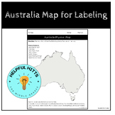 Australia Map for Labeling- 6th Grade Georgia Standards of