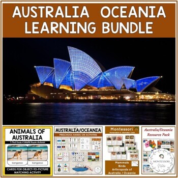 Preview of Australia Oceania Continent Bundle Montessori