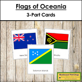 Flags of Oceania/Australasia 3-Part Cards - Continent Cards