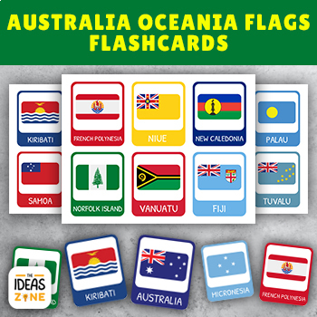 Preview of Australia Oceania Flags Flashcards