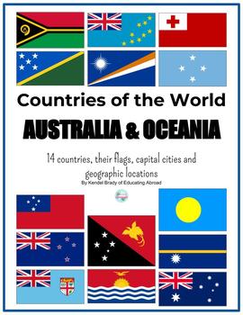 Preview of Australia Oceania Flags of the World Country Research Posters International Day