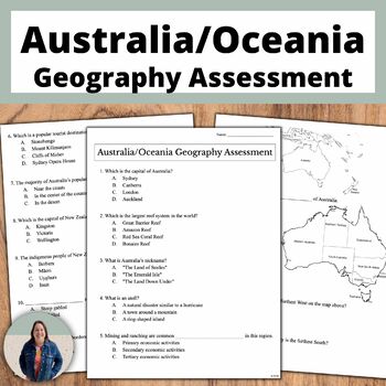 Preview of Australia Oceania Geography Assessment for World Geography
