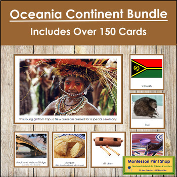 Preview of Australia/Oceania Continent Bundle (Color Borders) - Montessori Geography