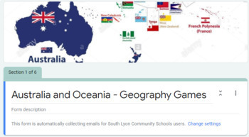 Preview of Australia, Oceania and Antarctica Geography Games