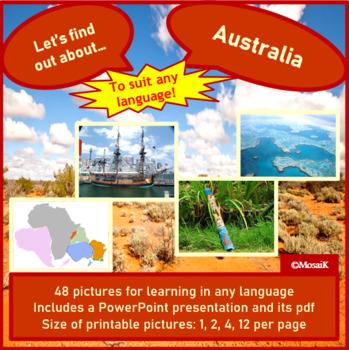 Preview of Australia Picture cards Photos Geography
