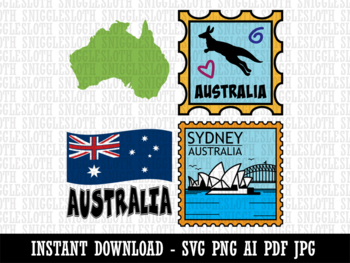 Preview of Australia Pride Travel Flag Clipart Digital Download AI PDF SVG PNG JPG Files