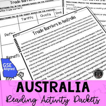 Preview of *6th Grade Georgia* Australia Reading Activity Packets BUNDLE (GSE Aligned)