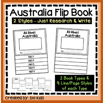 Preview of Australia Report, Writing about Continents, Australia Flip Book Research Project