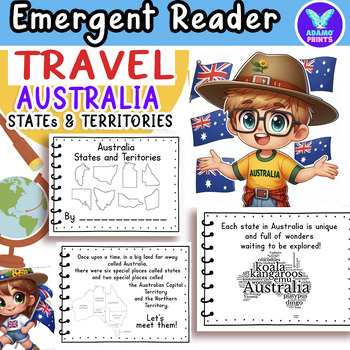 Preview of Australia States and Territories Emergent Reader Travel Mini Book NO PREP