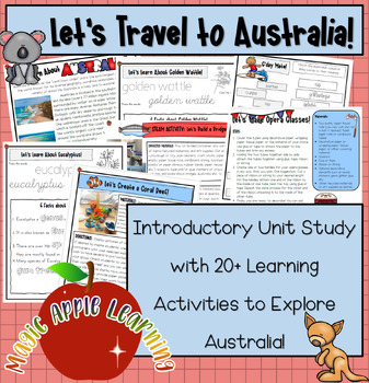 Preview of Australia Unit Study Countries Around the World Activities