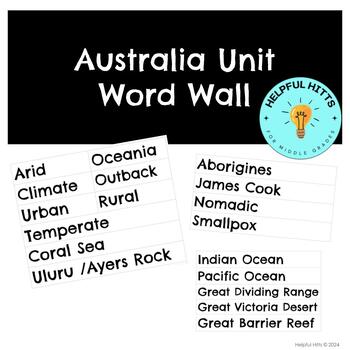Preview of Australia Unit Word Wall- 6th Grade GSE