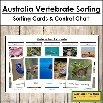 Australia Vertebrate Sorting (Animal Classification) by Montessori Print  Shop